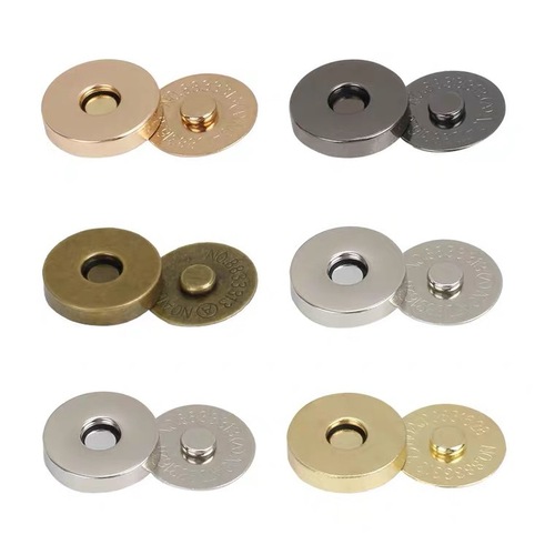 Wholesale metal magnetic snaps, button-free bag magnetic fasteners, purse accessories magnetic clips, hand-stitched magnetic buttons, magnetic snaps