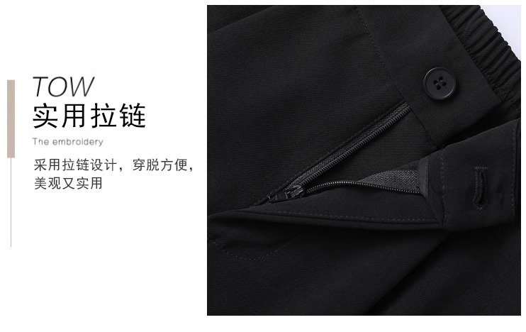 Quần short nữ cạp cao dáng chữ A ống rộng mùa hè — Màu đen (gửi thắt lưng xoắn khóa ngẫu nhiên) chi tiết 11