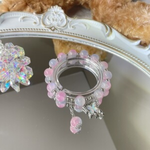 S012-jade butterfly bracelet [rose pink] #sz274