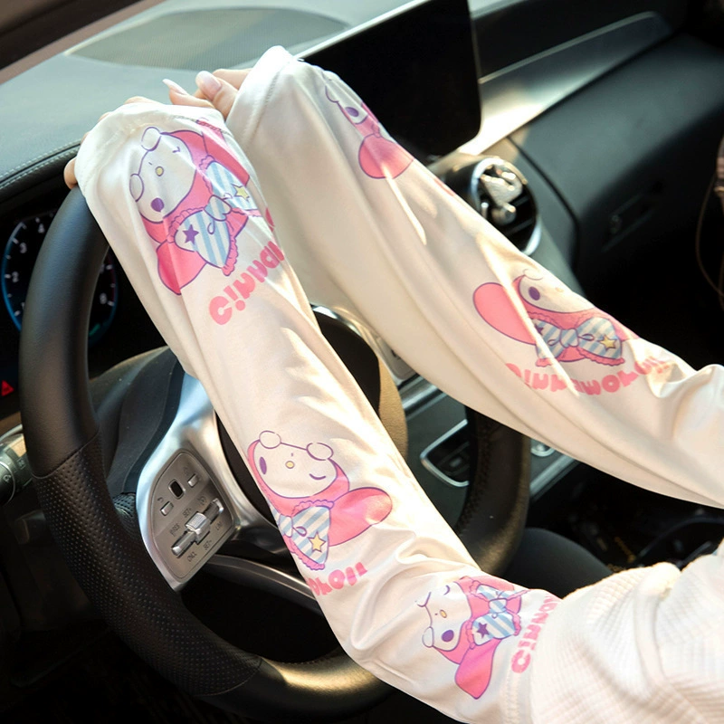 Summer gloves, megaphone, brand sleeves, silk cute protection sleeve solar-powered, Korean style, plus size