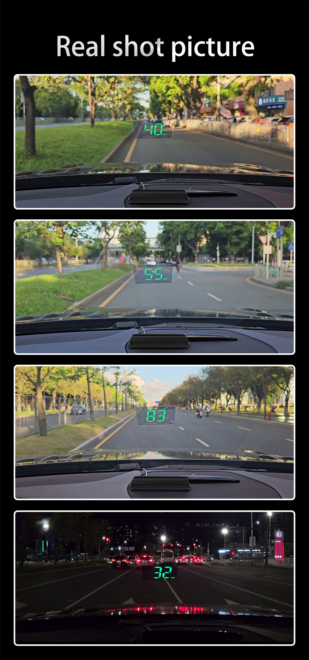 W2 Head-Up Display (HUD) for cars, universal speedometer, GPS, high-precision vehicle instrument projector for new energy vehicles
