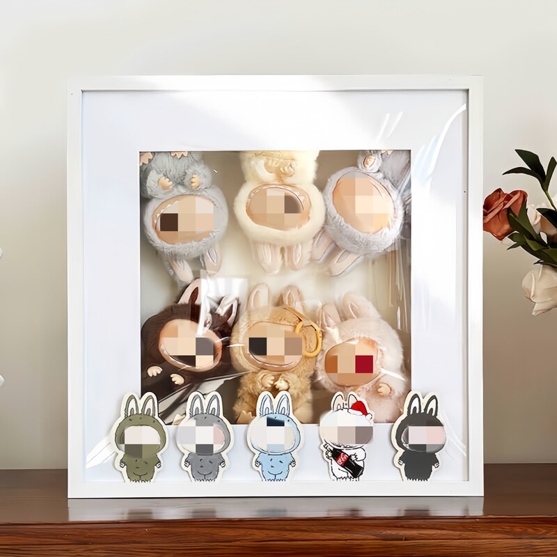 Square Real Glass Detachable Inner Frame Pop Mart Labubu Blind Box Storage Photo Frame Trendy Toy Display Box Square Real Glass Detachable Inner Frame Pop Mart Labubu Blind Box Storage Photo Frame Trendy Toy Display Box