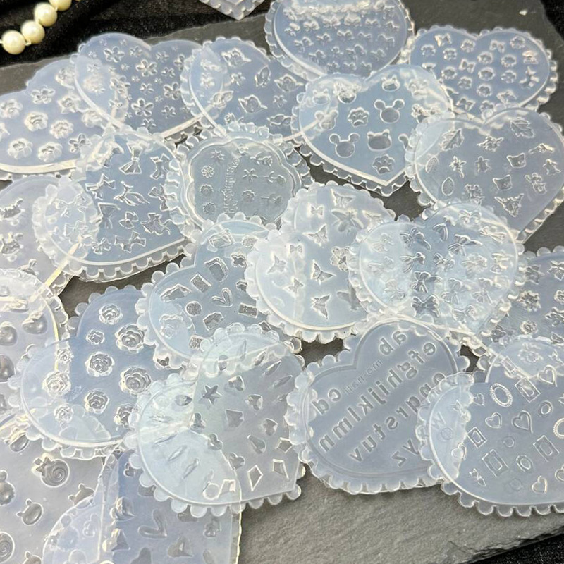 高透美甲硅胶模具小雏菊蝴蝶结玫瑰花磨具3D立体贝壳花滴胶磨具