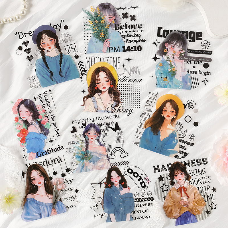 Dream Time Series Pet Personajes de paisaje Pegatinas de cuentas de mano Diy Decoración de cuentas de mano Pegatinas de material de collage Pegatinas