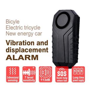Cross-border wireless remote control bicycle displacement vibration sensor alarm 113dB bicycle remote control anti-theft alarm