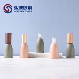 10ml滚珠瓶莫兰迪色系 玻璃瓶身榉木盖 10ml精油瓶 香水分装瓶