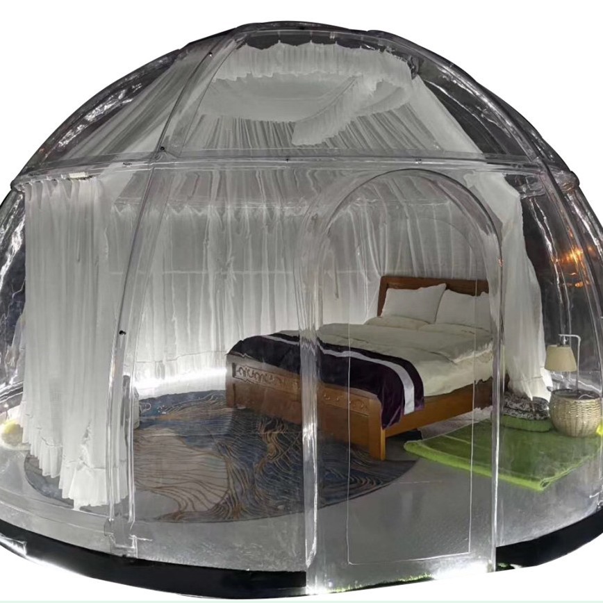 PC esférica burbuja acrílica Casa B & B red Red Crystal Room panorámica transparente habitación pareja habitación 360 cielo estrellado tienda