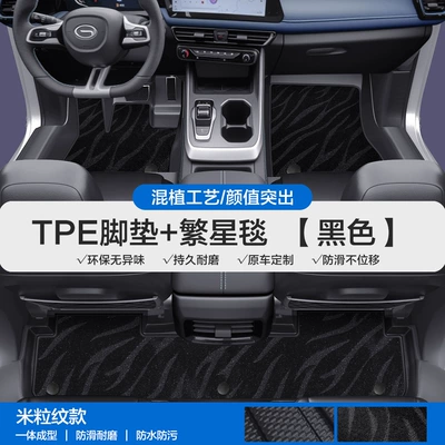 Car Floor Mats with Full Coverage | Modelə uyğun ayaqaltı - please-leave-a-message-or-note-the-model-year-when-placing-an-order-rice-grain-pattern-tpe-door-sill-mat-black-starry-blanket