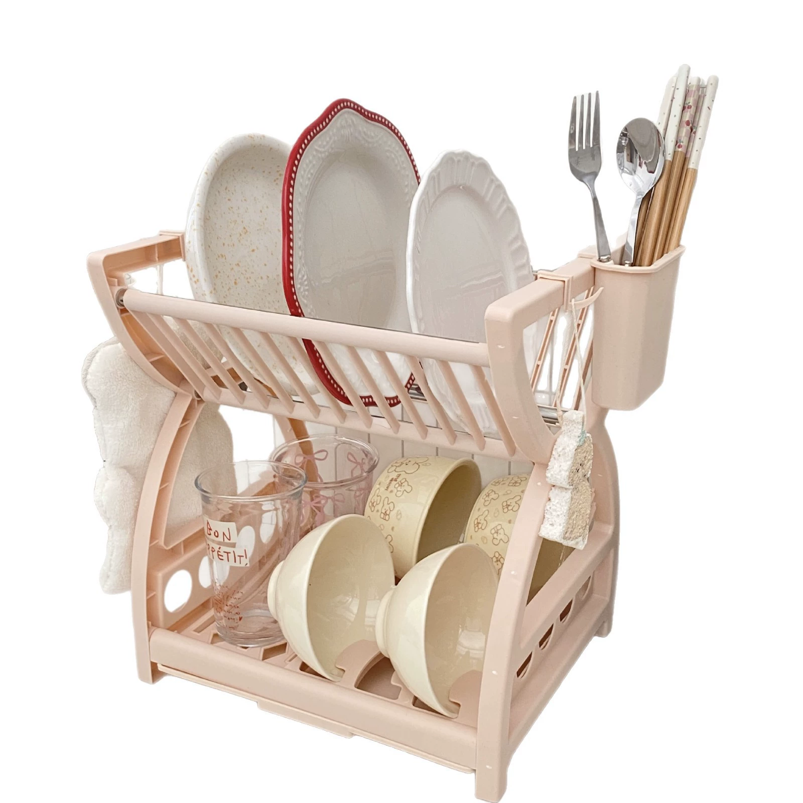 Universal storage system, double-layer tableware, drying rack, storage box