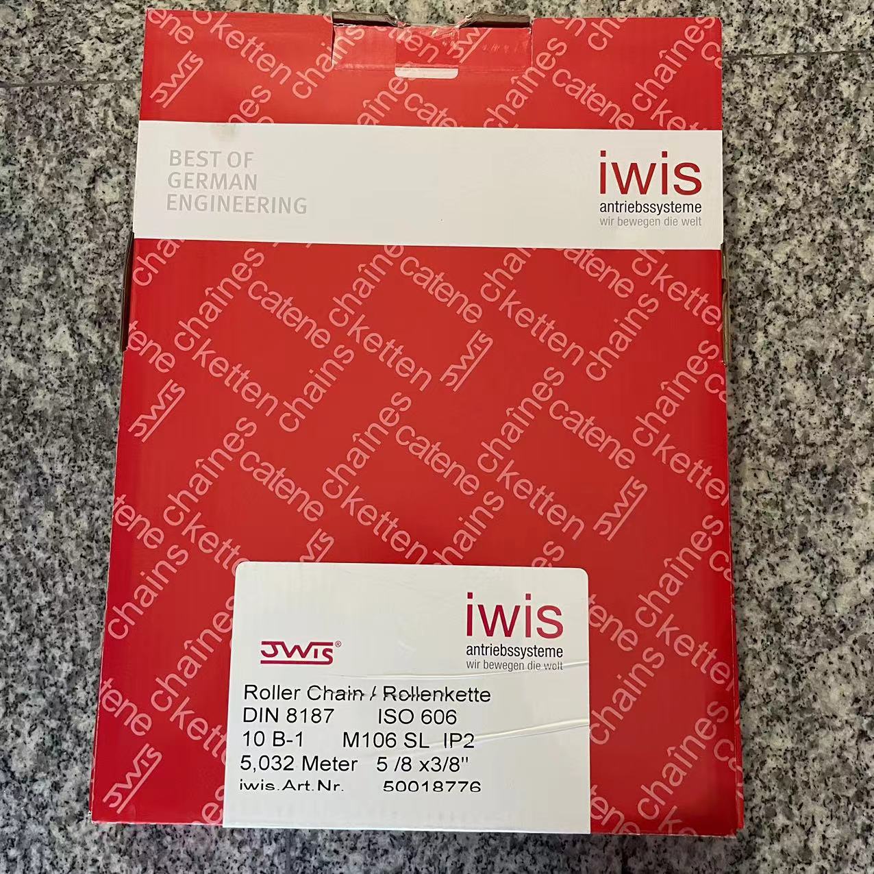 现货供应德国进口10B-1*5M   IWIS  DIN8187  工业传动链条