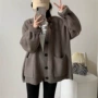 v领口袋外贸女士毛衣