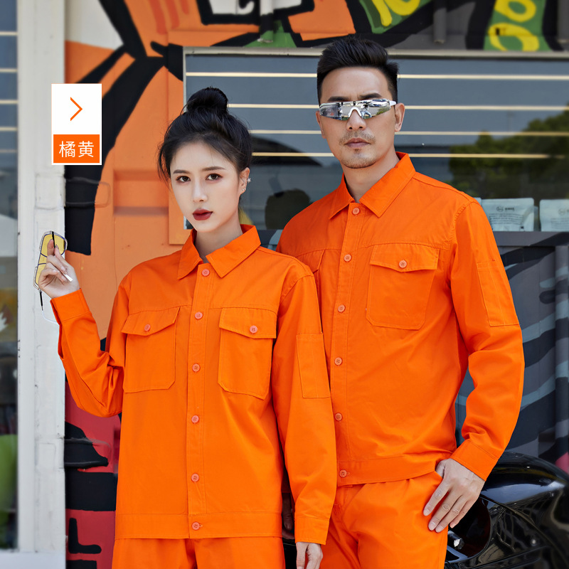 Todo algodón de alta densidad herramienta inclinada larga manga corta ropa de trabajo delgada logo personalizado piel transpiración ropa de trabajo succión ropa de protección laboral