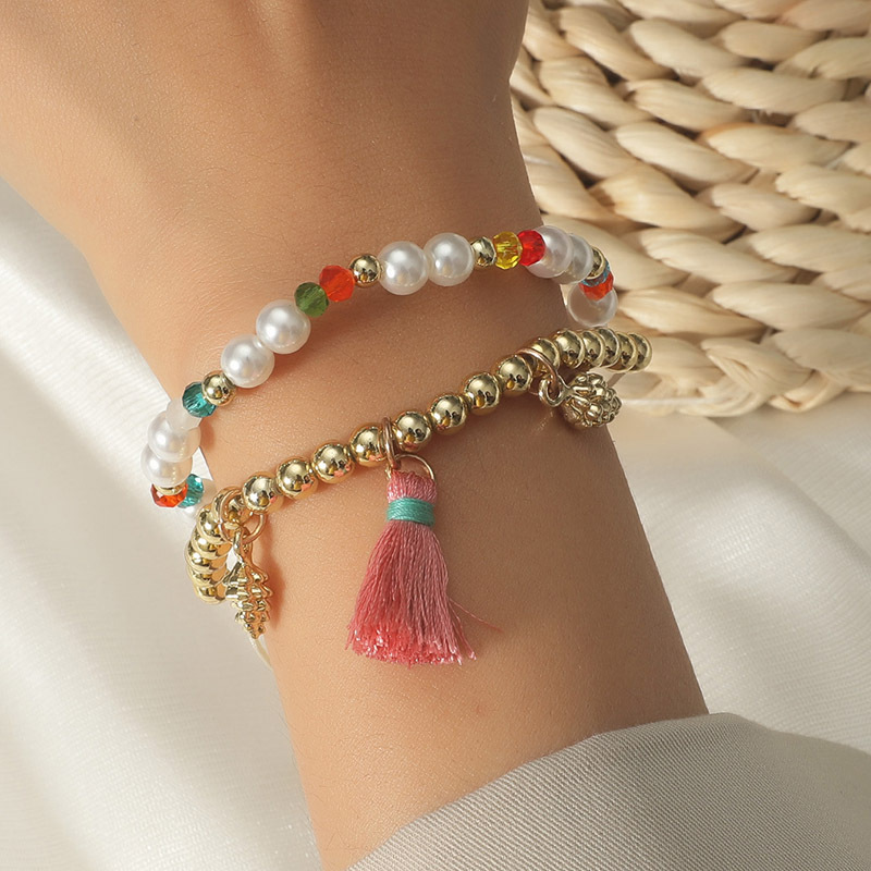 Wholesale Jewelry Bohemian Style Pearl Tassel Multi-layer Bracelet Nihaojewelry display picture 2