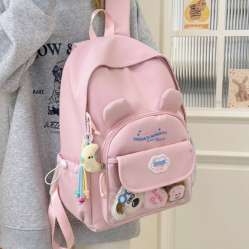 Mochila de gato de la universidad japonesa, mochila escolar de gran capacidad para estudiantes de secundaria, mochila de viaje de todo fósforo para estudiantes de secundaria lindos