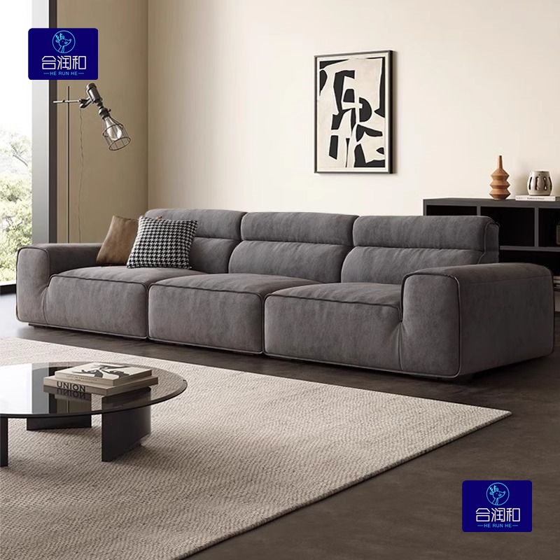 High-End Cotton and Linen Fabric Sofa with Straight High Backrest, Modern Minimalist Living Room Cat Scratch Fabric for Large, Medium, and Small Households