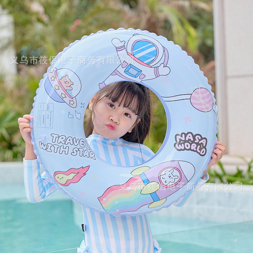 Xiaolu New Product Children's Inflatable Swimming Ring Cute Cartoon Rabbit Astronaut Swimming Ring PVC Lifebuoy Underarm Ring