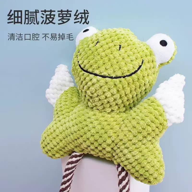 Nuevos juguetes de peluche para mascotas, ranas resistentes a los dientes de mordida, juguetes interactivos para perros de tamaño medio, artículos para mascotas