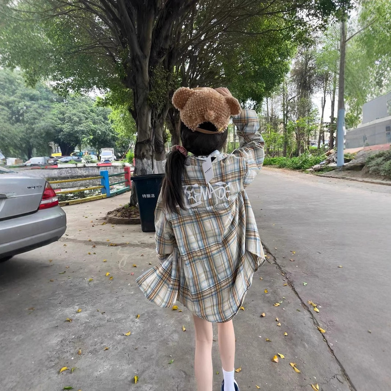 2025 American Retro Plaid Printed Sun Protection Shirt Women's Thin Loose Casual Long-Sleeved Shirt Jacket