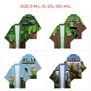 Minecraft Game Peripherals, Colorful Full-Color Shirts, Retro Kimono Prints, Cosplay Cardigans and Robes