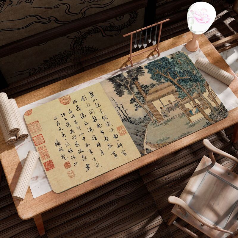 鼠标垫超大古风诗词键盘垫加大加厚锁边批发大号办公桌垫一件代发|undefined