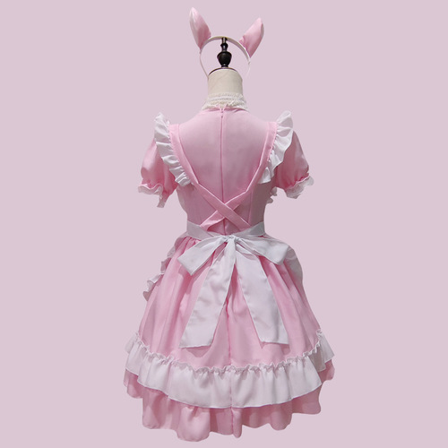 Pink maid costume anime coffee maid cute cat female costume boss Japanese lolita cute girl cos costume
