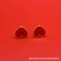 Серьги с четырехлистным клевером из 18-каратного золота, розовое золото, серьги в форме счастливой травы, женские серьги в форме сердца для подарка подруге