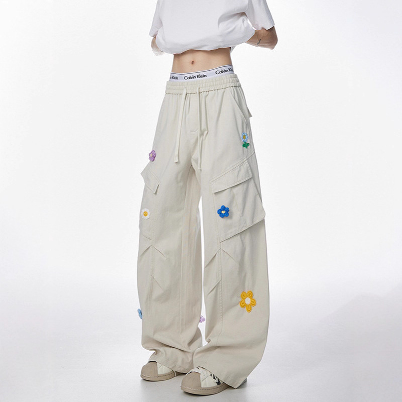 Nasa American-Style Three-Dimensional Floral Cargo Pants Unisex Spring and Autumn Trendy Wide-Leg Pants Couple Scimitar Casual Pants Nasa American-Style Three-Dimensional Floral Cargo Pants Unisex Spring and Autumn Trendy Wide-Leg Pants Couple Scimitar Casual Pants