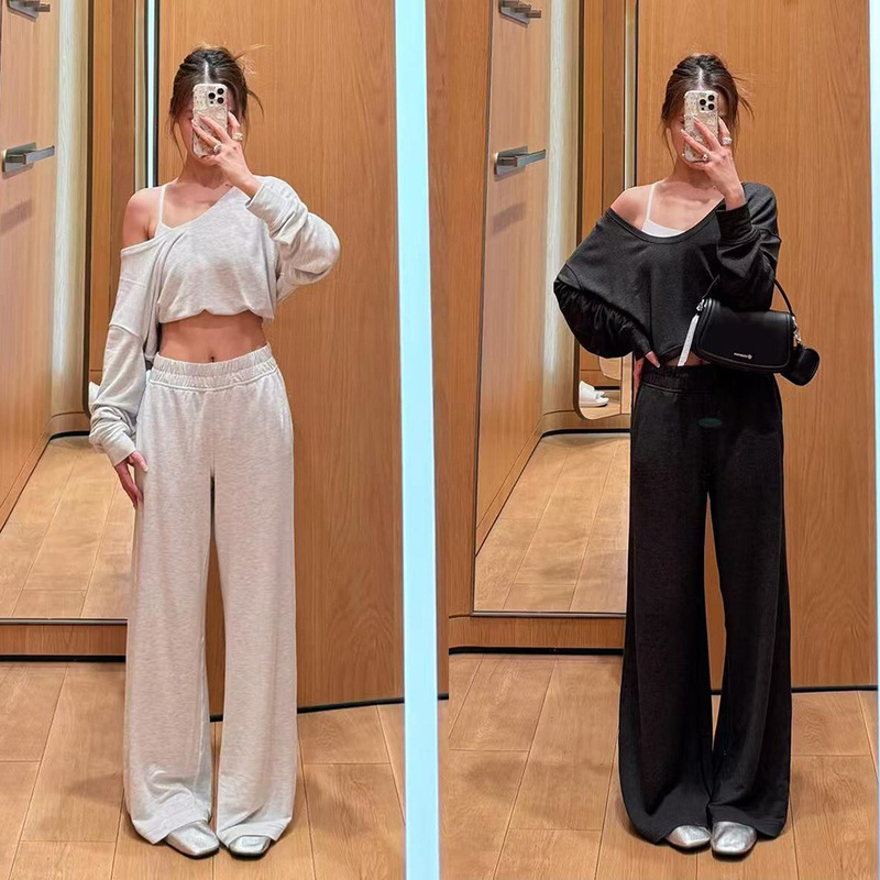 Correct Version! New Becalm Women's Mid-Waist Wide-Leg Pants Modal Loose Sweatpants Casual Pants Long Pants Correct Version! New Becalm Women's Mid-Waist Wide-Leg Pants Modal Loose Sweatpants Casual Pants Long Pants
