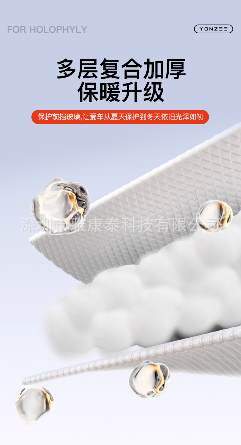 Suitable for Tesla Model Y/Yl/3 Car Front Windshield Winter Snow Cover, Anti-Freeze Cover, Anti-Frost Cover Y