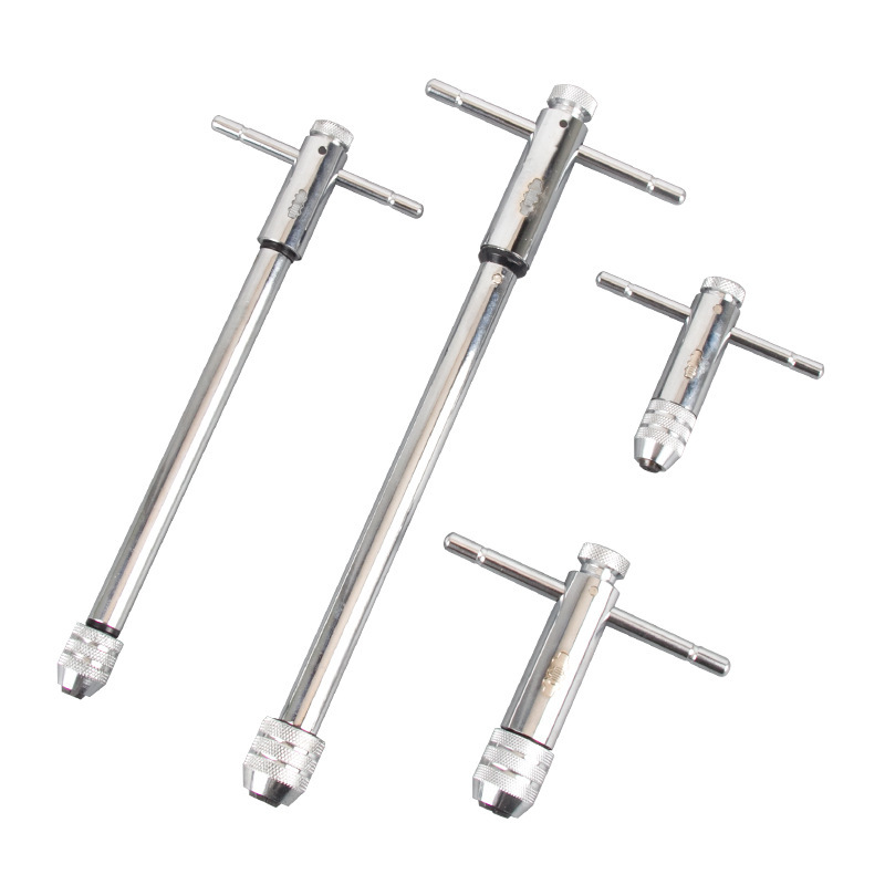 跨境厂M3-M8可调棘轮手用丝锥扳手 M5-M12加长丝攻正反转攻丝配件