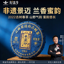 景迈山普洱茶生茶新益号古树春茶水蓝印茶饼口粮茶云南茶叶自己喝