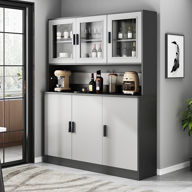 Sideboard Integrated Against the Wall, Floor-To-Ceiling Modern Kitchen Cabinet, Home Wine Rack Display Cabinet, Simple Side Cabinet, Dining Room Sideboard