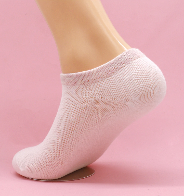 Female all-match solid color short tube socks