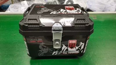 Electric vehicle motorcycle rear box, rider delivery box for takeout and commuting, large-capacity electric scooter trunk (Motorcycle trunk) - 48llarge-sticker-must-drive-in-this-life
