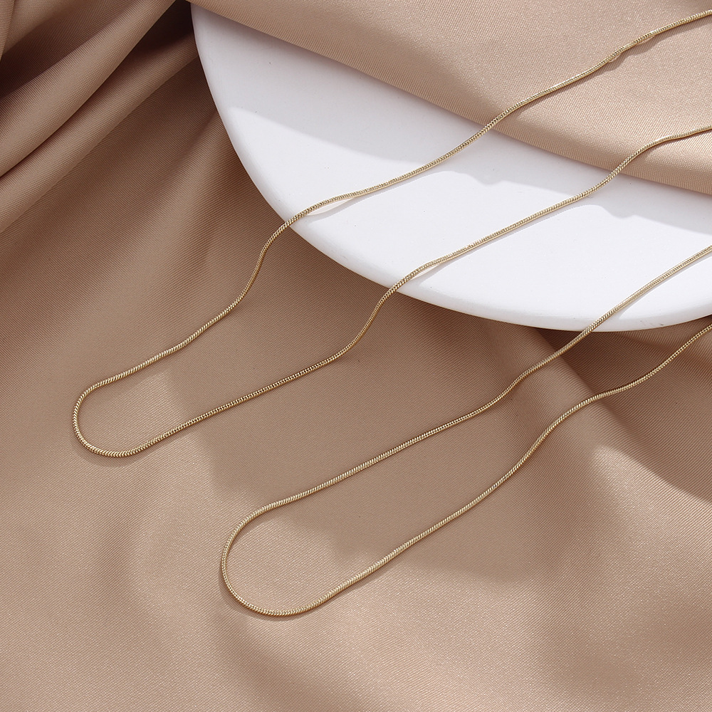 PVD Coated Gold Plating Process 18K Gold Plated Plating Material PVD Coated Real Gold Plated 18K Gold Solid Color 304 Stainless Steel Fashion Waterproof Non Tarnish 304 Stainless Steel Choker