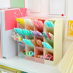 網紅ins北歐個性簡約透明筆架 多格斜插式筆筒學生桌面收納架塑料