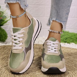 Plus Size Moral Training Shoes 2025 Autumn New Round Toe Casual Forrest Gump Shoes Korean Style Easiest for Match Flat Sports Shoes for Women