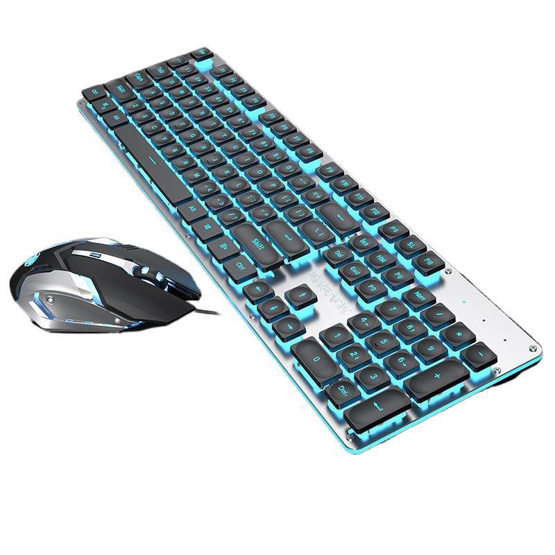 チョコレートキーボードとマウス有線ゲームメカニカルフィールeスポーツコンピュータノートブックオフィスワイヤレスBluetooth発光|undefined