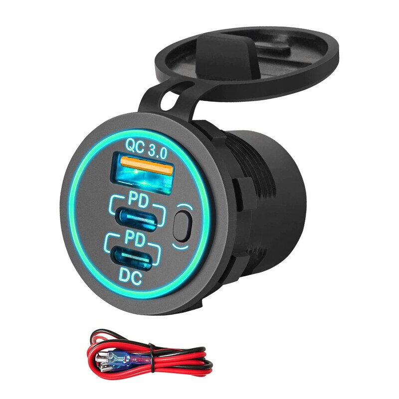 車の充電器 Amazon の売れ筋車の改造アクセサリー スイッチキー付きマルチ USB インターフェイス車の充電器|undefined