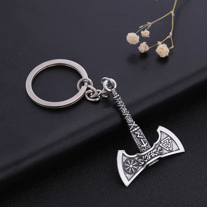 Retro Nordic Viking Axe Alloy Pendant Cross-border E-Commerce Men's Jewelry Keychain Manufacturers Supply Retro Nordic Viking Axe Alloy Pendant Cross-border E-Commerce Men's Jewelry Keychain Manufacturers Supply