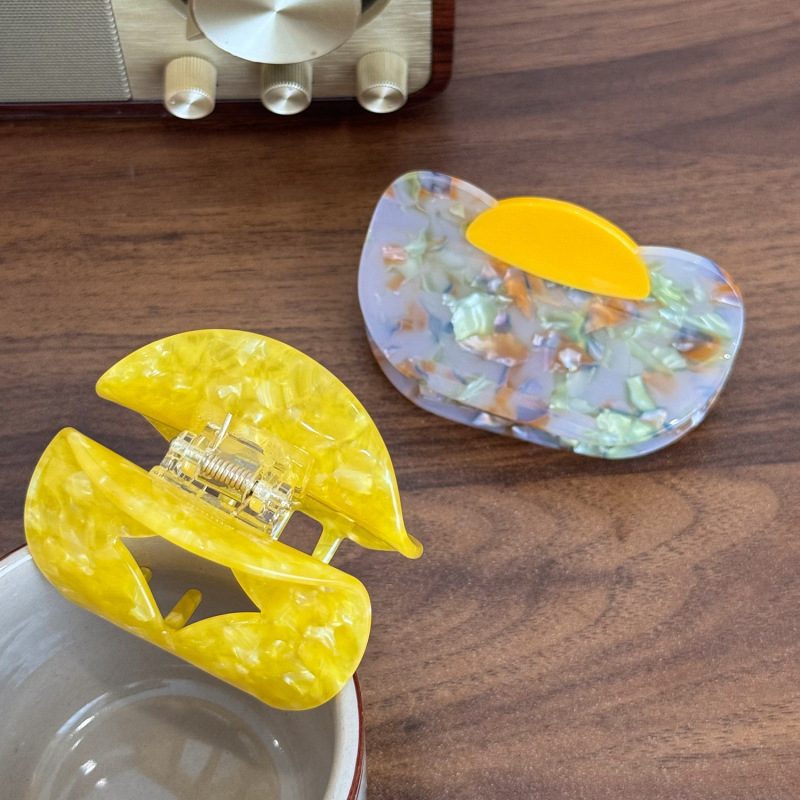 招财元宝铜钱抓夹高级感醋酸拼接发夹后脑勺盘发夹子鲨鱼夹发饰|undefined