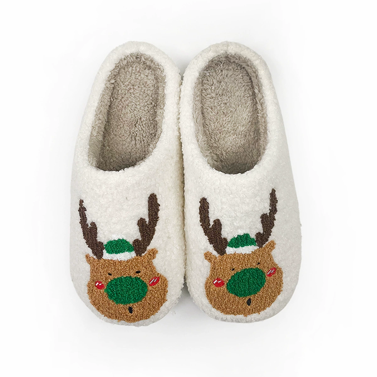 Оптовая внешней торговли взрывчатых веществ любителей Рождественский Лось логотип плюшевые теплые Баотоу милый Феникс хлопок тапочки