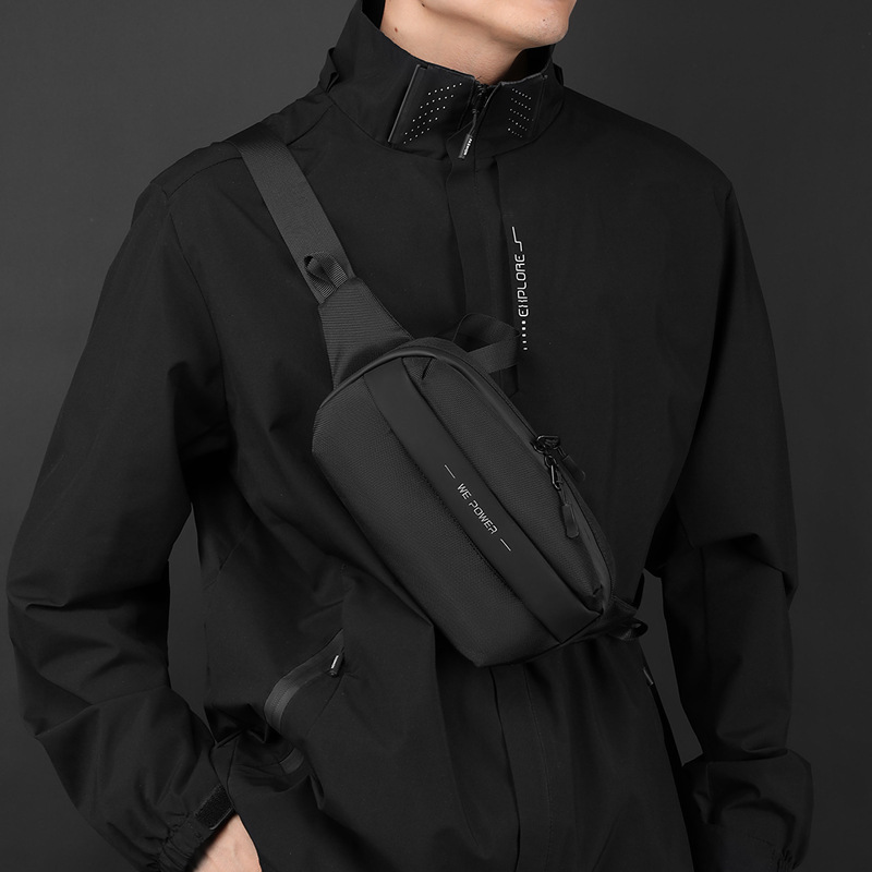WEPOWER nuevo bolso de pecho de moda para hombres, bolso de cintura de viaje al aire libre, bolso de hombro deportivo simple, bolso pequeño