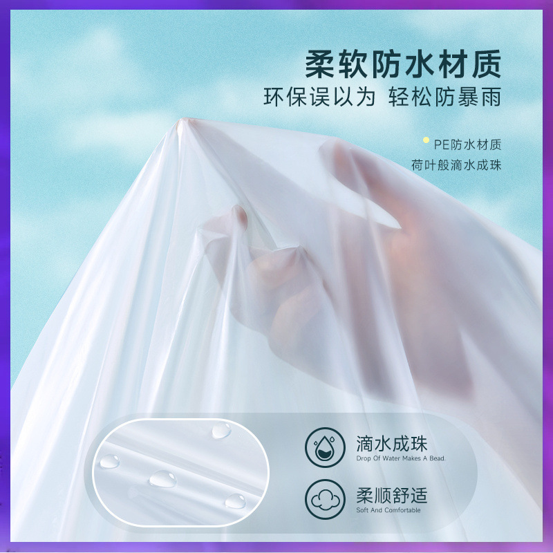 WG6Q Full-swallow Disposable Card Adult Raincoat Long Full-body Transparent Thickened Rainstorm-proof Portable Rain Suit for Men