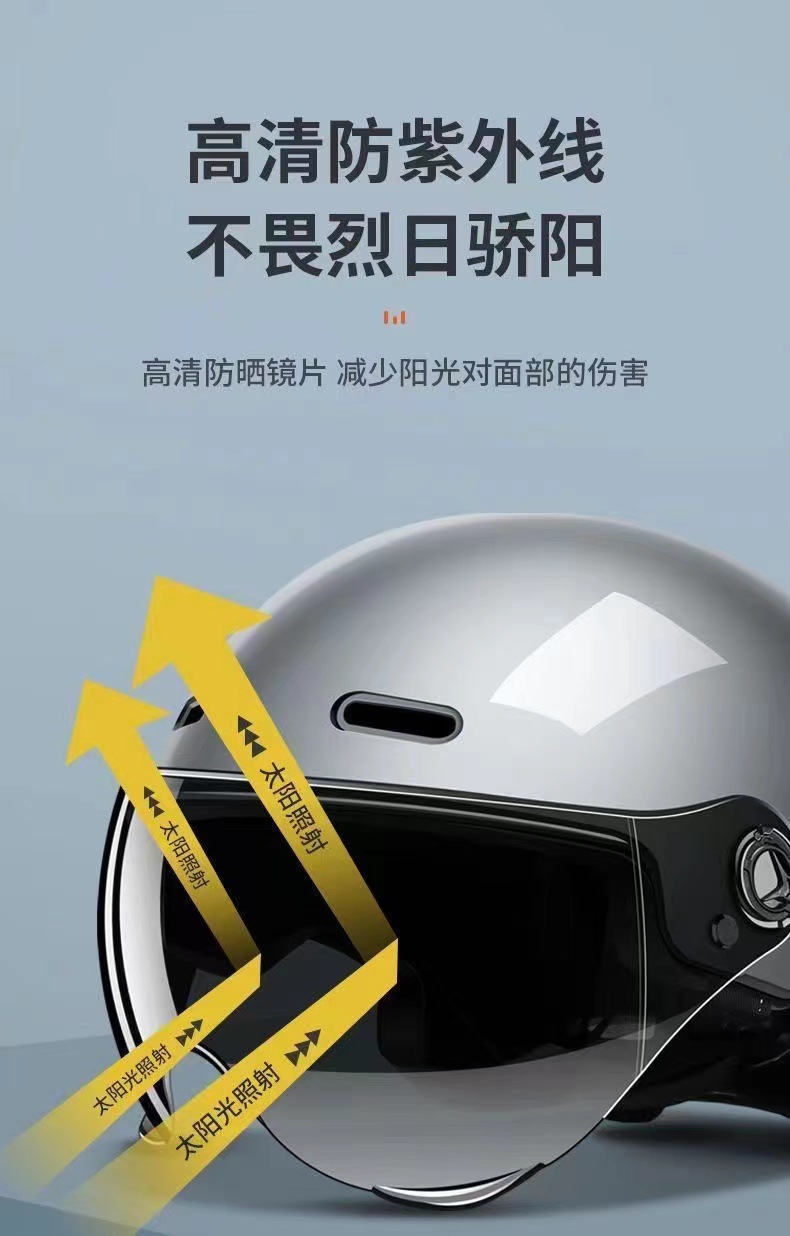 3C Certified Electric Vehicle Motorcycle Helmet for Men and Women, Electric Scooter Safety Helmet with Transparent Lens