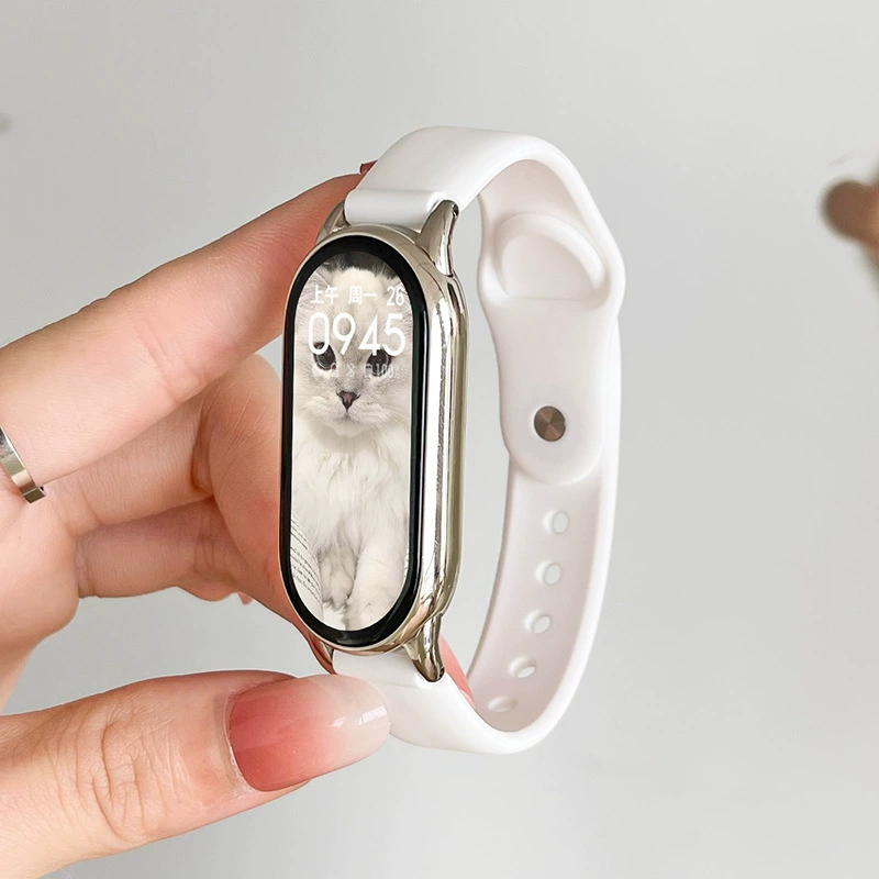 Ремешок для часов (Xiaomi Mi Band 10/9/8/7/6/5/4/3) силиконовая замена, дышащий, совместим с NFC
