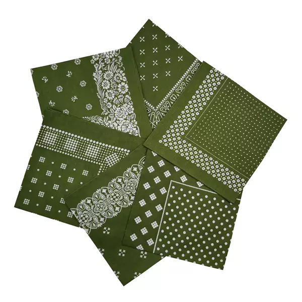 Cotton American retro snowflake polka dot flower Green series printed square scarf headscarf gift cloth