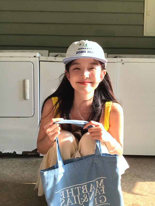 [My Head Is Not Round] Denim Letter Printed Canvas Bag Women's Commuter Travel All-match Large Capacity Shoulder Bag