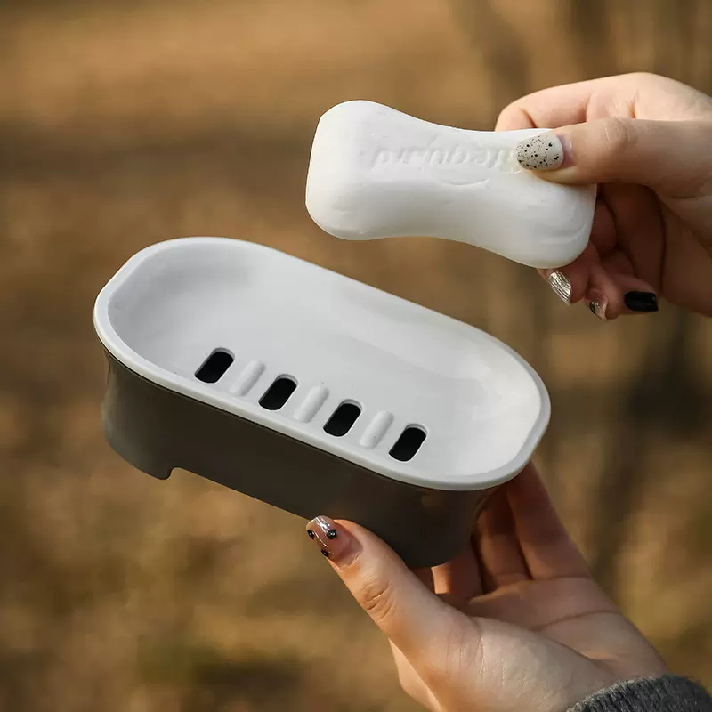 便携日百货简约双层盖旅行沥水家用打起泡器不积水香肥皂盒盘碟架