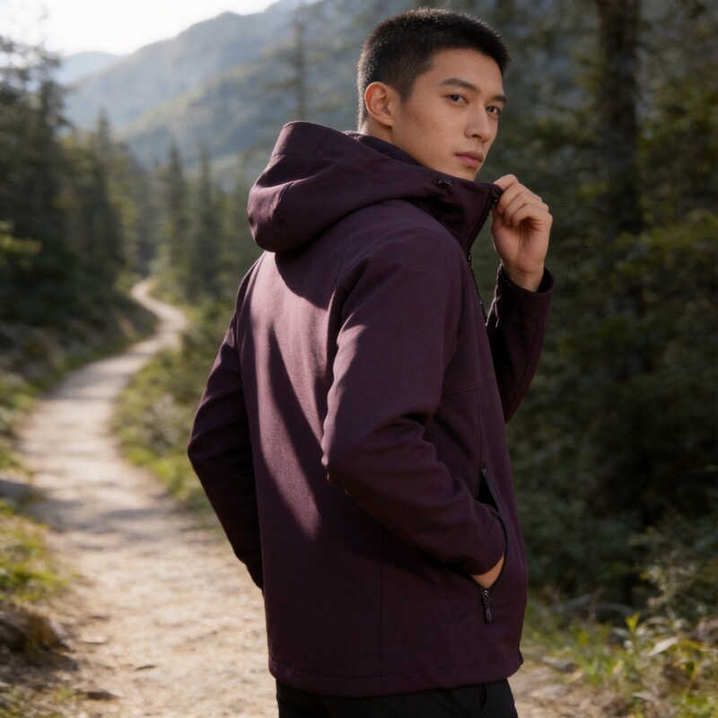 Outdoor softshell jacket, unisex, with thin fleece lining, windproof, waterproof, breathable, hooded, lightweight, and suitable for outdoor activities Outdoor softshell jacket, unisex, with thin fleece lining, windproof, waterproof, breathable, hooded, lightweight, and suitable for outdoor activities